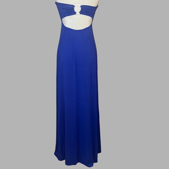 2b Bebe Blue Strapless Maxi Dress with Studded Detail – Size S - Picture 4 of 8